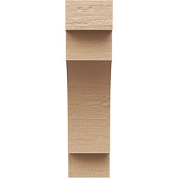 Ekena Millwork - CORUR055X08X20MEDRCPR - Timberthane Faux Wood Corbel, Mediterranean Style, 5 1/2"W x 8"D x 20"H, Primed Tan