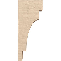Ekena Millwork - CORUR055X08X20MEDRCPR - Timberthane Faux Wood Corbel, Mediterranean Style, 5 1/2"W x 8"D x 20"H, Primed Tan