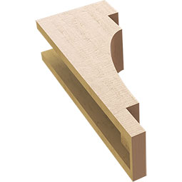 Ekena Millwork - CORUR055X08X20MEDRCPR - Timberthane Faux Wood Corbel, Mediterranean Style, 5 1/2"W x 8"D x 20"H, Primed Tan