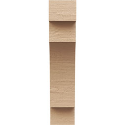 Ekena Millwork - CORUR055X08X24MEDRCPR - Timberthane Faux Wood Corbel, Mediterranean Style, 5 1/2"W x 8"D x 24"H, Primed Tan
