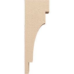 Ekena Millwork - CORUR055X08X24MEDRCPR - Timberthane Faux Wood Corbel, Mediterranean Style, 5 1/2"W x 8"D x 24"H, Primed Tan