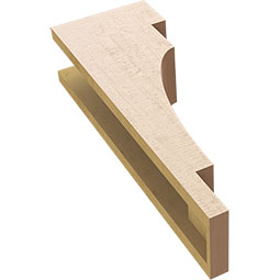Ekena Millwork - CORUR055X08X24MEDRCPR - Timberthane Faux Wood Corbel, Mediterranean Style, 5 1/2"W x 8"D x 24"H, Primed Tan