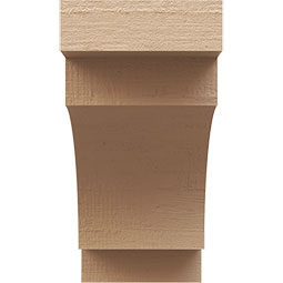 Ekena Millwork - CORUR055X10X10MEDRCPR - Timberthane Faux Wood Corbel, Mediterranean Style, 5 1/2"W x 10"D x 10"H, Primed Tan