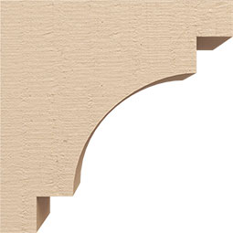 Ekena Millwork - CORUR055X10X10MEDRCPR - Timberthane Faux Wood Corbel, Mediterranean Style, 5 1/2"W x 10"D x 10"H, Primed Tan