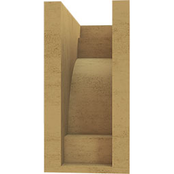 Ekena Millwork - CORUR055X10X10MEDRCPR - Timberthane Faux Wood Corbel, Mediterranean Style, 5 1/2"W x 10"D x 10"H, Primed Tan