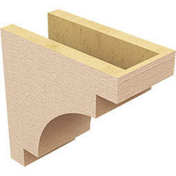 Ekena Millwork - CORUR055X10X10MEDRCPR - Timberthane Faux Wood Corbel, Mediterranean Style, 5 1/2"W x 10"D x 10"H, Primed Tan