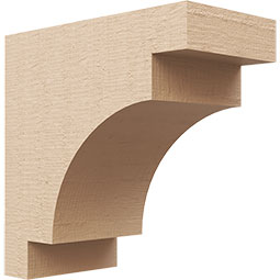 Ekena Millwork - CORUR055X10X10MEDRCPR - Timberthane Faux Wood Corbel, Mediterranean Style, 5 1/2"W x 10"D x 10"H, Primed Tan