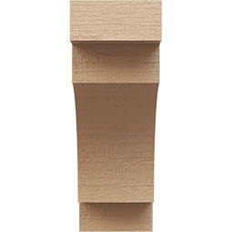 Ekena Millwork - CORUR055X10X14MEDRCPR - Timberthane Faux Wood Corbel, Mediterranean Style, 5 1/2"W x 10"D x 14"H, Primed Tan