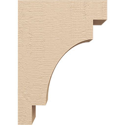 Ekena Millwork - CORUR055X10X14MEDRCPR - Timberthane Faux Wood Corbel, Mediterranean Style, 5 1/2"W x 10"D x 14"H, Primed Tan