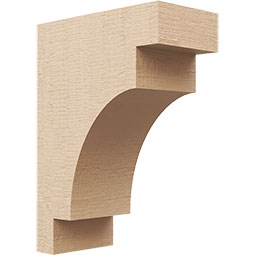Ekena Millwork - CORUR055X10X14MEDRCPR - Timberthane Faux Wood Corbel, Mediterranean Style, 5 1/2"W x 10"D x 14"H, Primed Tan