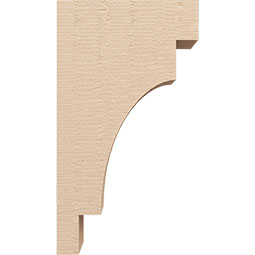 Ekena Millwork - CORUR055X10X18MEDRCPR - Timberthane Faux Wood Corbel, Mediterranean Style, 5 1/2"W x 10"D x 18"H, Primed Tan