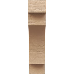 Ekena Millwork - CORUR055X10X22MEDRCPR - Timberthane Faux Wood Corbel, Mediterranean Style, 5 1/2"W x 10"D x 22"H, Primed Tan