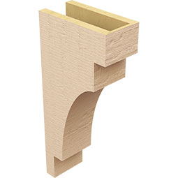 Ekena Millwork - CORUR055X10X22MEDRCPR - Timberthane Faux Wood Corbel, Mediterranean Style, 5 1/2"W x 10"D x 22"H, Primed Tan