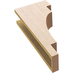 Ekena Millwork - CORUR055X10X22MEDRCPR - Timberthane Faux Wood Corbel, Mediterranean Style, 5 1/2"W x 10"D x 22"H, Primed Tan