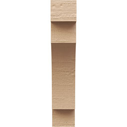 Ekena Millwork - CORUR055X10X26MEDRCPR - Timberthane Faux Wood Corbel, Mediterranean Style, 5 1/2"W x 10"D x 26"H, Primed Tan