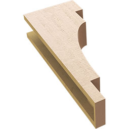 Ekena Millwork - CORUR055X10X26MEDRCPR - Timberthane Faux Wood Corbel, Mediterranean Style, 5 1/2"W x 10"D x 26"H, Primed Tan