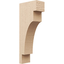 Ekena Millwork - CORUR055X10X26MEDRCPR - Timberthane Faux Wood Corbel, Mediterranean Style, 5 1/2"W x 10"D x 26"H, Primed Tan