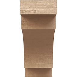 Ekena Millwork - CORUR055X12X12MEDRCPR - Timberthane Faux Wood Corbel, Mediterranean Style, 5 1/2"W x 12"D x 12"H, Primed Tan