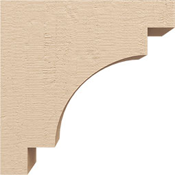 Ekena Millwork - CORUR055X12X12MEDRCPR - Timberthane Faux Wood Corbel, Mediterranean Style, 5 1/2"W x 12"D x 12"H, Primed Tan