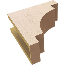 Ekena Millwork - CORUR055X12X12MEDRCPR - Timberthane Faux Wood Corbel, Mediterranean Style, 5 1/2"W x 12"D x 12"H, Primed Tan