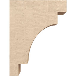 Ekena Millwork - CORUR055X12X16MEDRCPR - Timberthane Faux Wood Corbel, Mediterranean Style, 5 1/2"W x 12"D x 16"H, Primed Tan