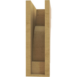 Ekena Millwork - CORUR055X12X16MEDRCPR - Timberthane Faux Wood Corbel, Mediterranean Style, 5 1/2"W x 12"D x 16"H, Primed Tan