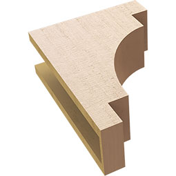 Ekena Millwork - CORUR055X12X16MEDRCPR - Timberthane Faux Wood Corbel, Mediterranean Style, 5 1/2"W x 12"D x 16"H, Primed Tan