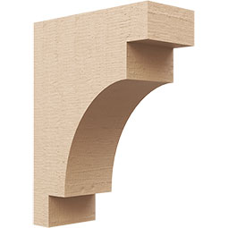 Ekena Millwork - CORUR055X12X16MEDRCPR - Timberthane Faux Wood Corbel, Mediterranean Style, 5 1/2"W x 12"D x 16"H, Primed Tan