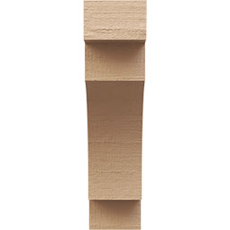 Ekena Millwork - CORUR055X12X20MEDRCPR - Timberthane Faux Wood Corbel, Mediterranean Style, 5 1/2"W x 12"D x 20"H, Primed Tan