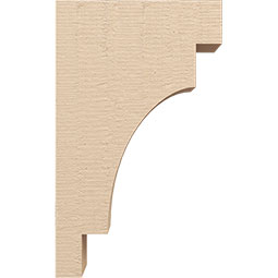 Ekena Millwork - CORUR055X12X20MEDRCPR - Timberthane Faux Wood Corbel, Mediterranean Style, 5 1/2"W x 12"D x 20"H, Primed Tan