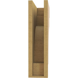 Ekena Millwork - CORUR055X12X20MEDRCPR - Timberthane Faux Wood Corbel, Mediterranean Style, 5 1/2"W x 12"D x 20"H, Primed Tan