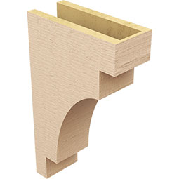 Ekena Millwork - CORUR055X12X20MEDRCPR - Timberthane Faux Wood Corbel, Mediterranean Style, 5 1/2"W x 12"D x 20"H, Primed Tan