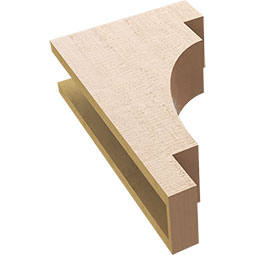 Ekena Millwork - CORUR055X12X20MEDRCPR - Timberthane Faux Wood Corbel, Mediterranean Style, 5 1/2"W x 12"D x 20"H, Primed Tan