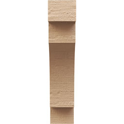 Ekena Millwork - CORUR055X12X24MEDRCPR - Timberthane Faux Wood Corbel, Mediterranean Style, 5 1/2"W x 12"D x 24"H, Primed Tan
