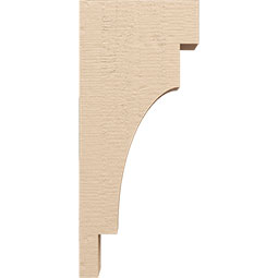 Ekena Millwork - CORUR055X12X28MEDRCPR - Timberthane Faux Wood Corbel, Mediterranean Style, 5 1/2"W x 12"D x 28"H, Primed Tan