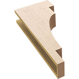 Ekena Millwork - CORUR055X12X28MEDRCPR - Timberthane Faux Wood Corbel, Mediterranean Style, 5 1/2"W x 12"D x 28"H, Primed Tan