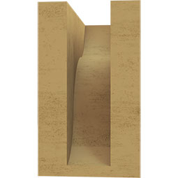 Ekena Millwork - CORUR035X06X06CARRCPR - Timberthane Faux Wood Corbel, Carmel Style, 3 1/2"W x 6"D x 6"H, Primed Tan