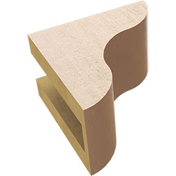 Ekena Millwork - CORUR035X06X06CARRCPR - Timberthane Faux Wood Corbel, Carmel Style, 3 1/2"W x 6"D x 6"H, Primed Tan