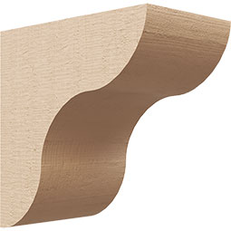 Ekena Millwork - CORUR035X06X06CARRCPR - Timberthane Faux Wood Corbel, Carmel Style, 3 1/2"W x 6"D x 6"H, Primed Tan