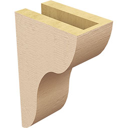 Ekena Millwork - CORUR035X06X10CARRCPR - Timberthane Faux Wood Corbel, Carmel Style, 3 1/2"W x 6"D x 10"H, Primed Tan