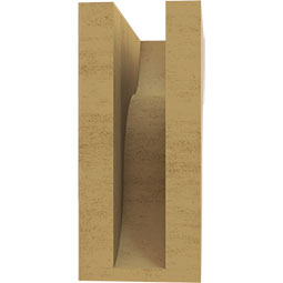 Ekena Millwork - CORUR035X08X08CARRCPR - Timberthane Faux Wood Corbel, Carmel Style, 3 1/2"W x 8"D x 8"H, Primed Tan