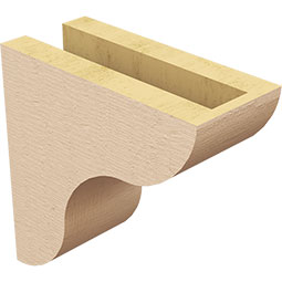 Ekena Millwork - CORUR035X08X08CARRCPR - Timberthane Faux Wood Corbel, Carmel Style, 3 1/2"W x 8"D x 8"H, Primed Tan