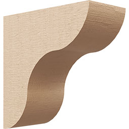 Ekena Millwork - CORUR035X08X08CARRCPR - Timberthane Faux Wood Corbel, Carmel Style, 3 1/2"W x 8"D x 8"H, Primed Tan