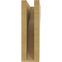Ekena Millwork - CORUR035X08X12CARRCPR - Timberthane Faux Wood Corbel, Carmel Style, 3 1/2"W x 8"D x 12"H, Primed Tan