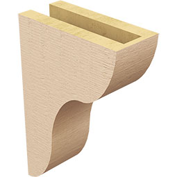 Ekena Millwork - CORUR035X08X12CARRCPR - Timberthane Faux Wood Corbel, Carmel Style, 3 1/2"W x 8"D x 12"H, Primed Tan