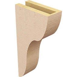 Ekena Millwork - CORUR035X08X16CARRCPR - Timberthane Faux Wood Corbel, Carmel Style, 3 1/2"W x 8"D x 16"H, Primed Tan