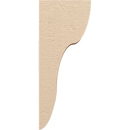 Ekena Millwork - CORUR035X08X20CARRCPR - Timberthane Faux Wood Corbel, Carmel Style, 3 1/2"W x 8"D x 20"H, Primed Tan
