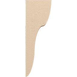 Ekena Millwork - CORUR035X08X24CARRCPR - Timberthane Faux Wood Corbel, Carmel Style, 3 1/2"W x 8"D x 24"H, Primed Tan