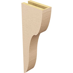 Ekena Millwork - CORUR035X08X24CARRCPR - Timberthane Faux Wood Corbel, Carmel Style, 3 1/2"W x 8"D x 24"H, Primed Tan