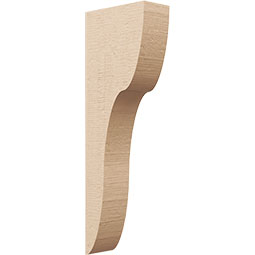 Ekena Millwork - CORUR035X08X24CARRCPR - Timberthane Faux Wood Corbel, Carmel Style, 3 1/2"W x 8"D x 24"H, Primed Tan